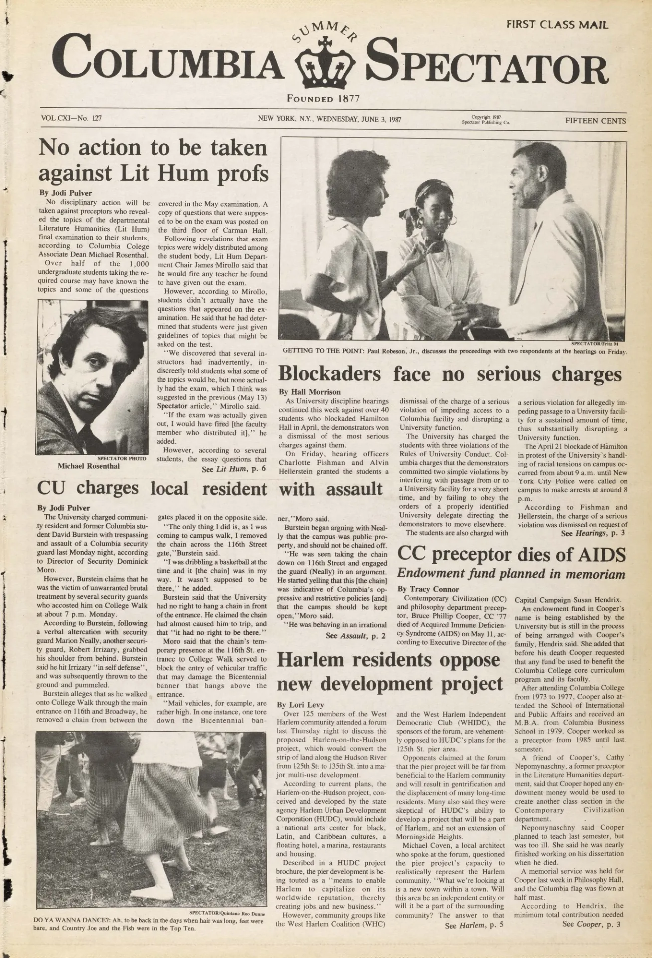 Image of Columbia Spectator Article.