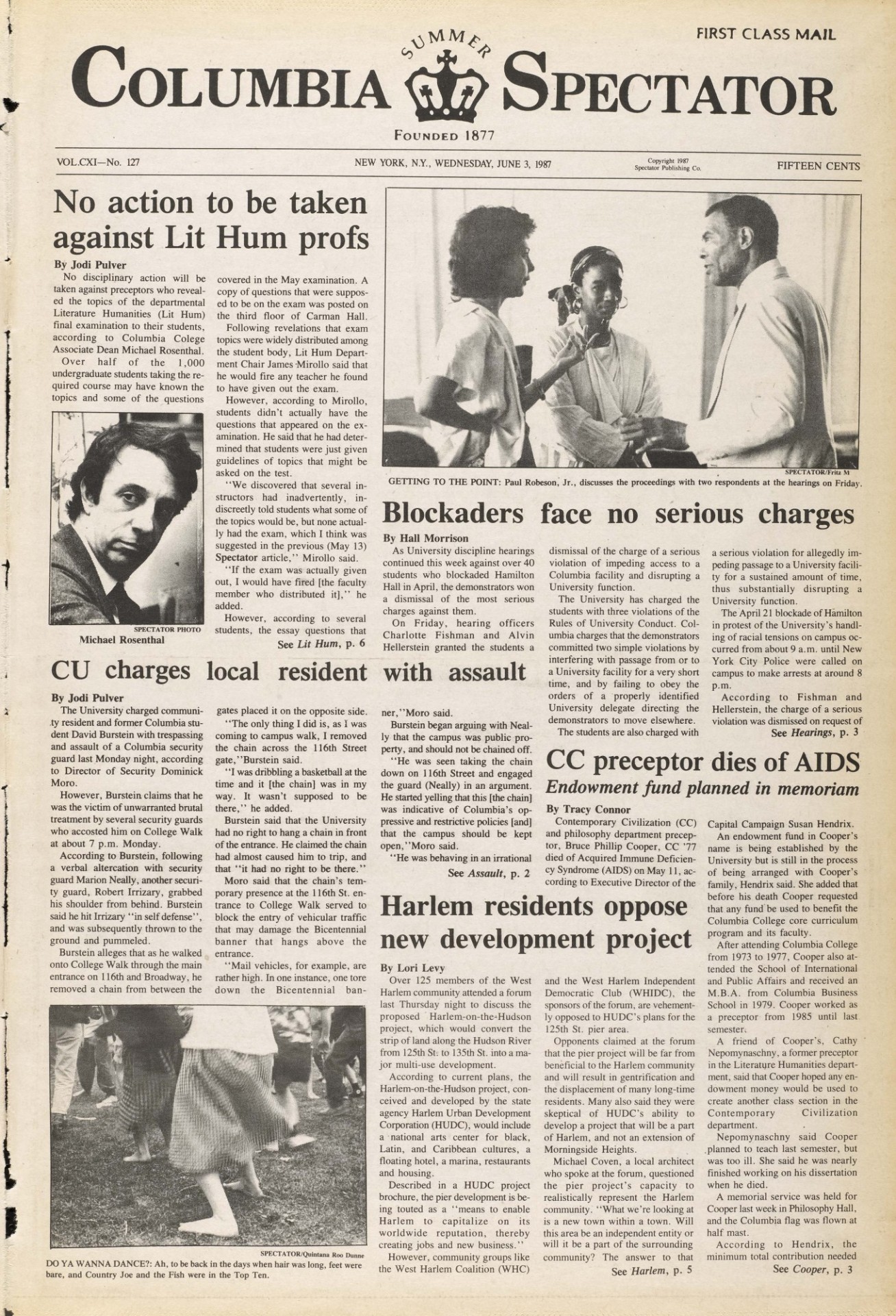 Image of Columbia Spectator Article.
