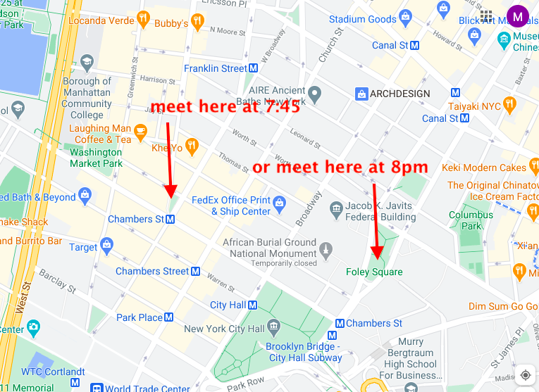 Map for RBG Vigil