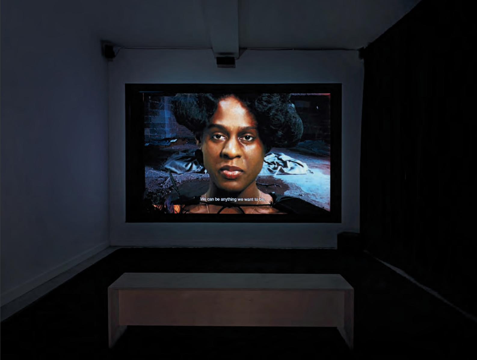 Tourmaline, Salacia, 2019, 16 mm film, color,sound, 6:04 min., installation view, Chapter, NY(artwork © Tourmaline; photograph by DarioLasagni, provided by the artist and Chapter NY,New York)